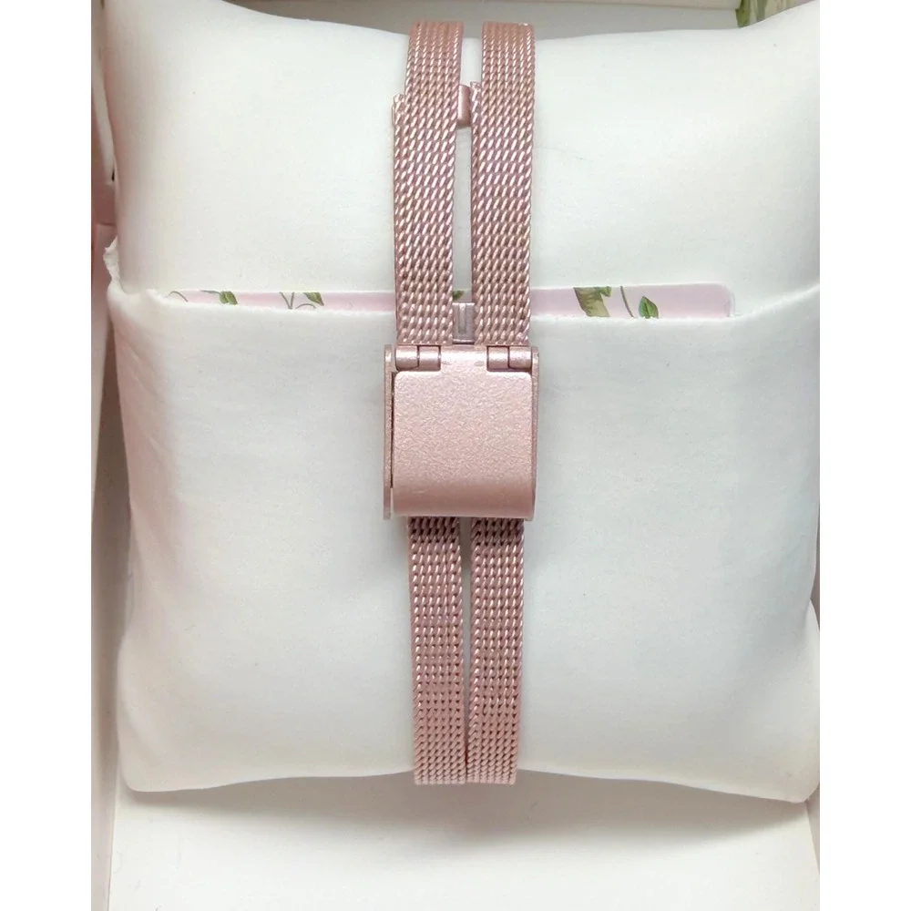 Laura Ashley Rose Gold Tone Case with Blush Pink Dial and Pink Mesh Strap Watch